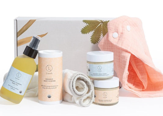 Organic full care new baby gift set - welcome little one!