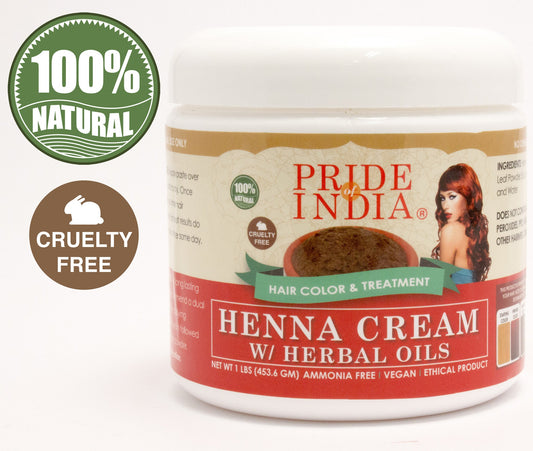 Herbal Henna Hair Color Cream - 100% Natural, 8 Oz (226.8gm) Jar