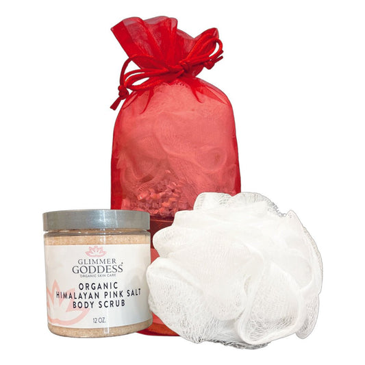 Organic Whipped Sugar Body Scrub Set! Includes Body Scrub 12 oz and Loofah!